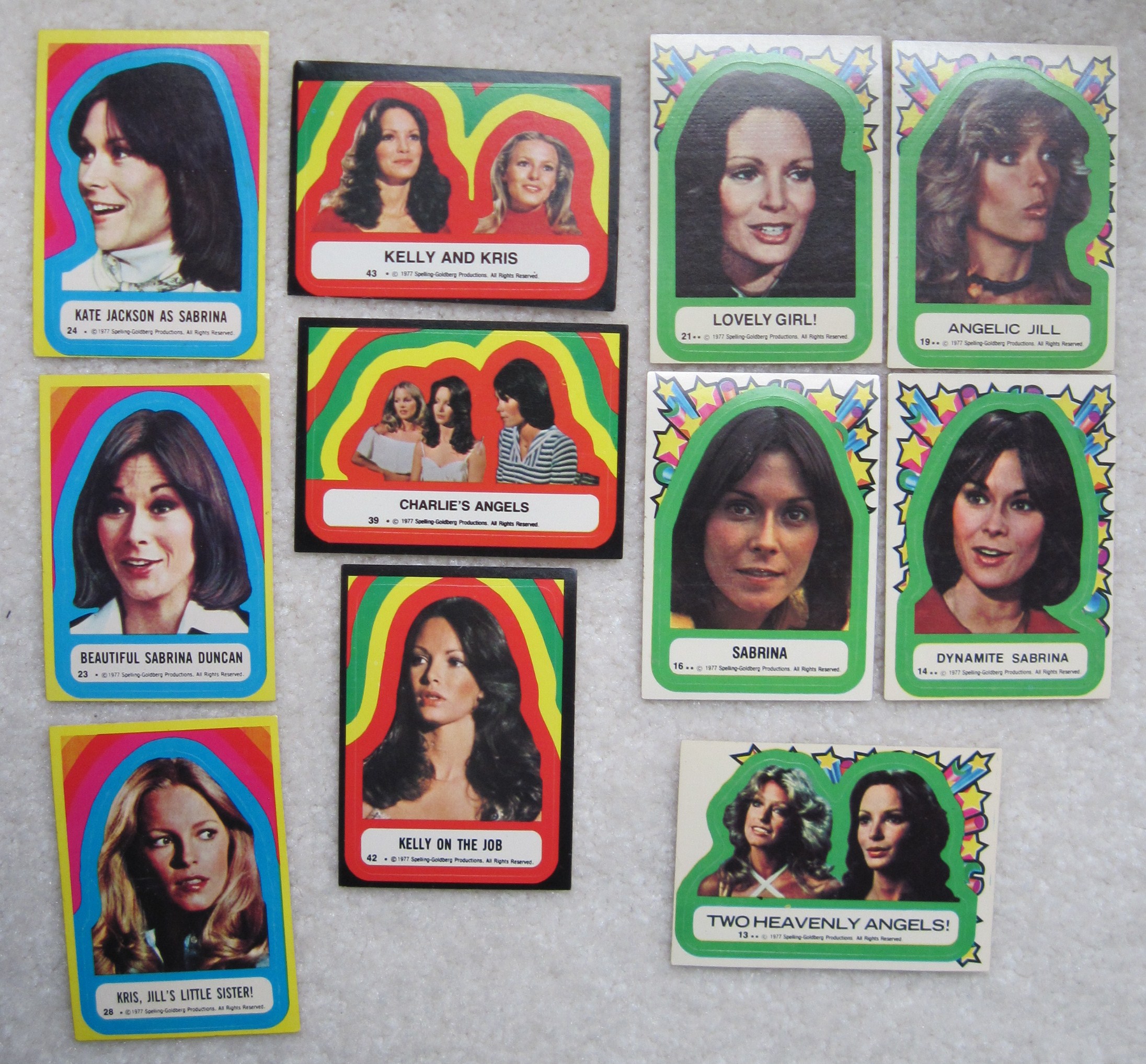 Misc. Set of Charlie's Angels Stickers with Farrah Fawcett - Click Image to Close